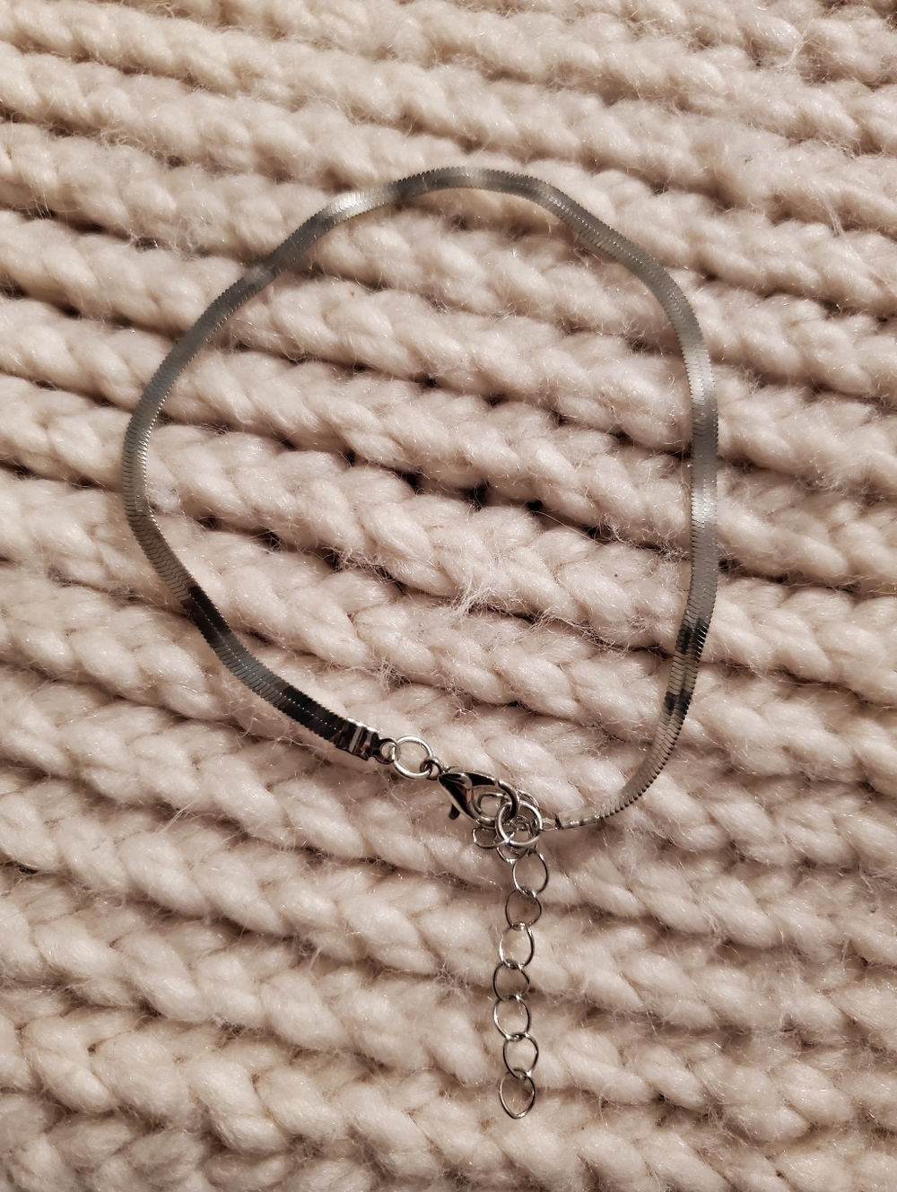 B2G1F Elegant silver-tone herringbone Anklet